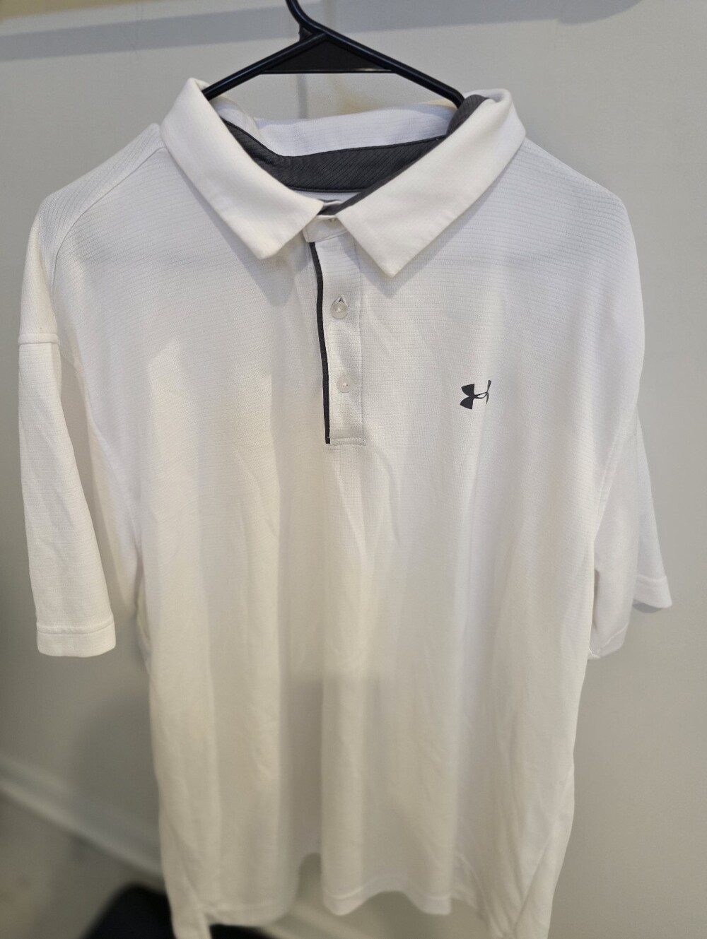 Under Armour Men’s White Polo with Black Trim